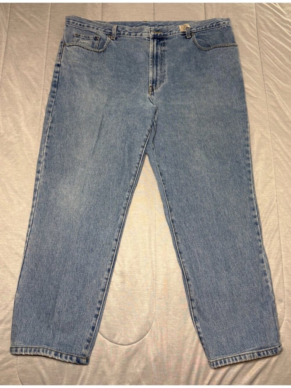 Faconnable Mens Light Wash 100% Cotton Jeans size 44L Relaxed Fit Made In Macau